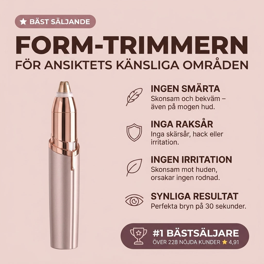 FormBeauty 2-i-1 – För ögonbryn & ansiktshår. Snabbt, enkelt och smärtfritt.